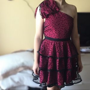 Dotted Dress,  beautiful burgundy colour